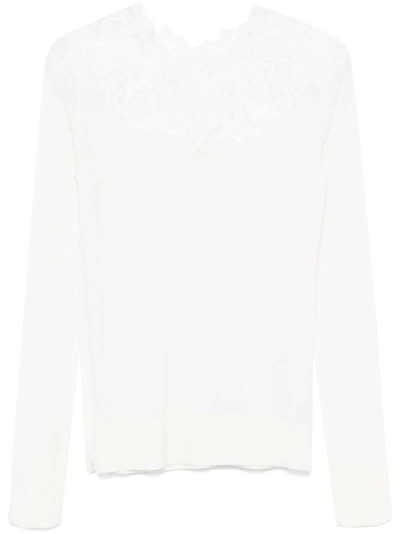 Ermanno Scervino lace-detail sweater - White von Ermanno Scervino