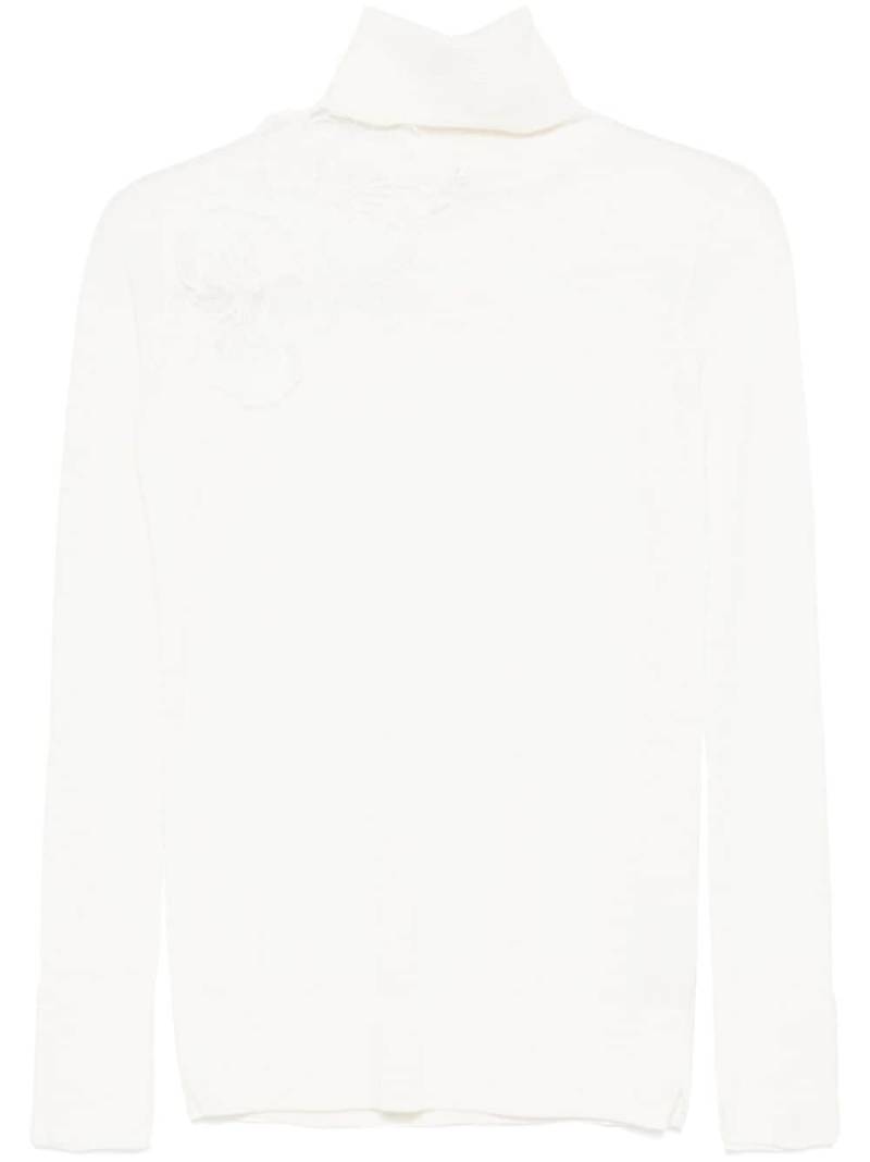 Ermanno Scervino lace-detail wool sweater - White von Ermanno Scervino