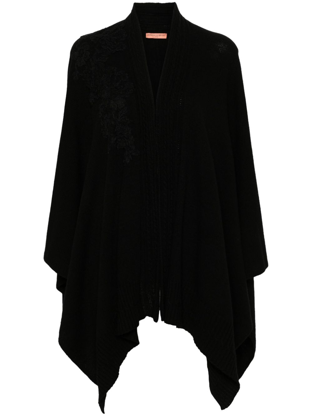 Ermanno Scervino lace-detailed cape - Black von Ermanno Scervino