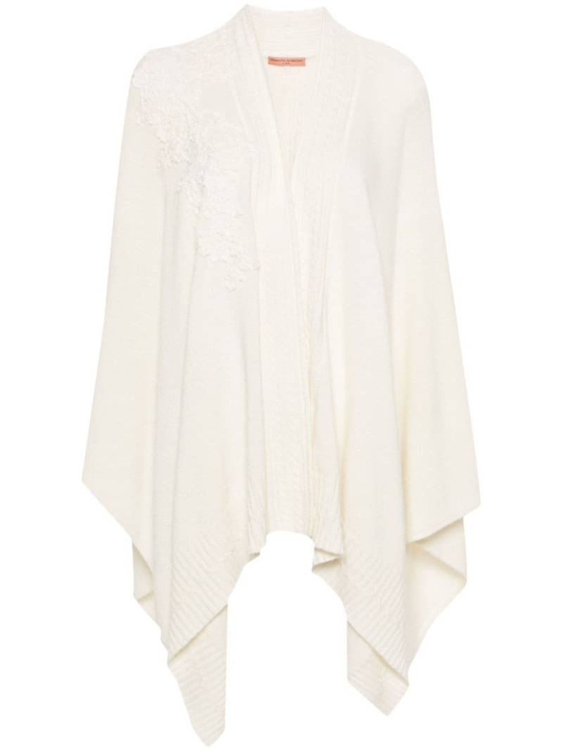 Ermanno Scervino lace-detailed cape - White von Ermanno Scervino