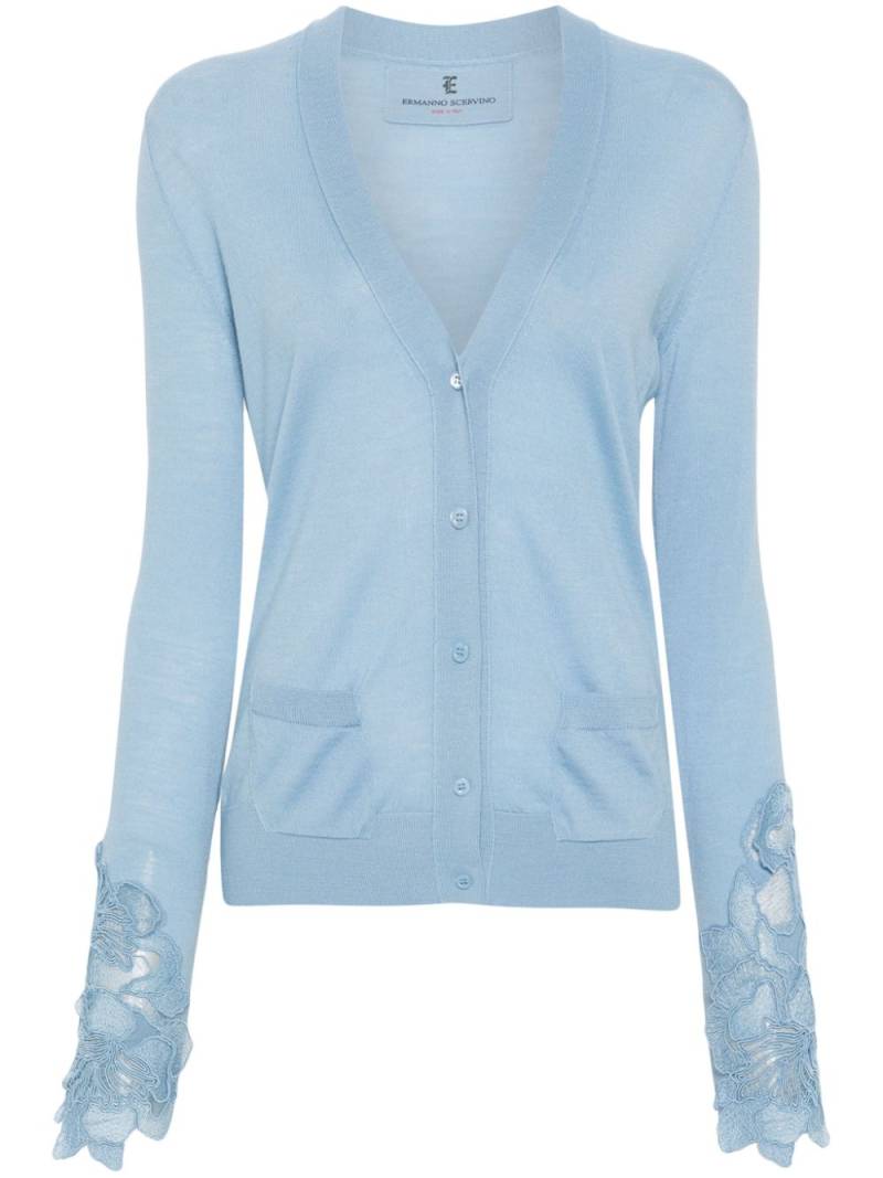 Ermanno Scervino lace-detailed cardigan - Blue von Ermanno Scervino