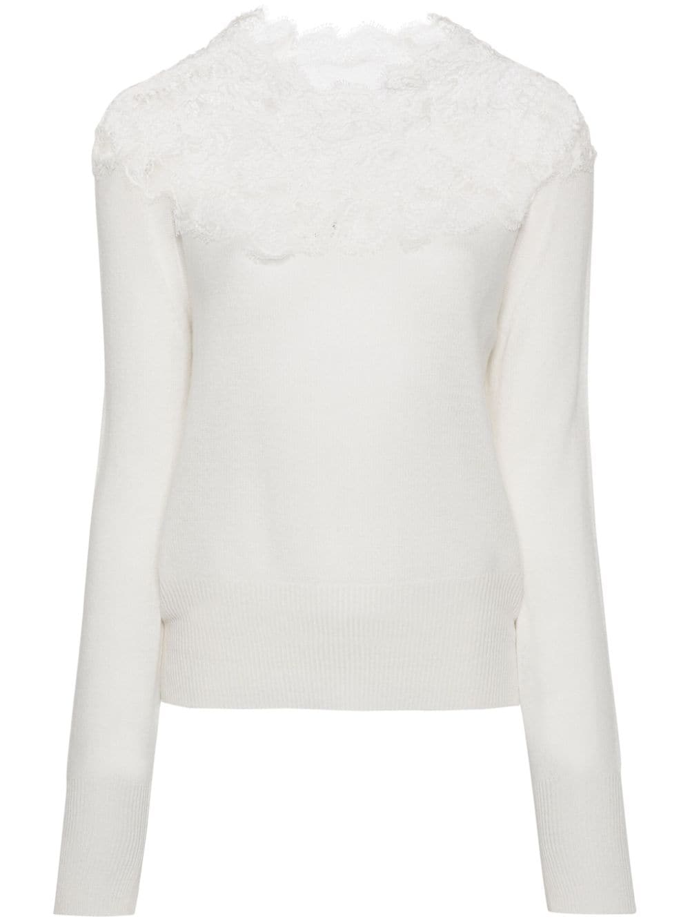 Ermanno Scervino lace-detailed jumper - White von Ermanno Scervino