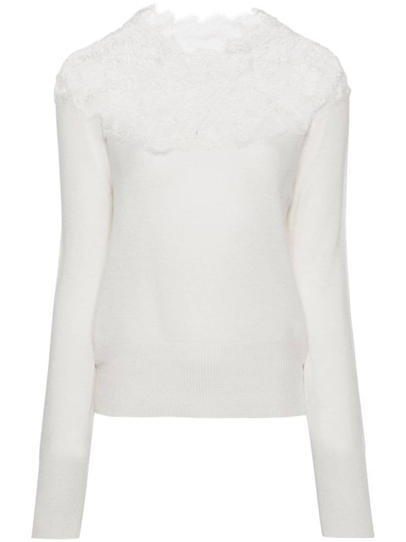 Ermanno Scervino lace-detailed jumper - White von Ermanno Scervino