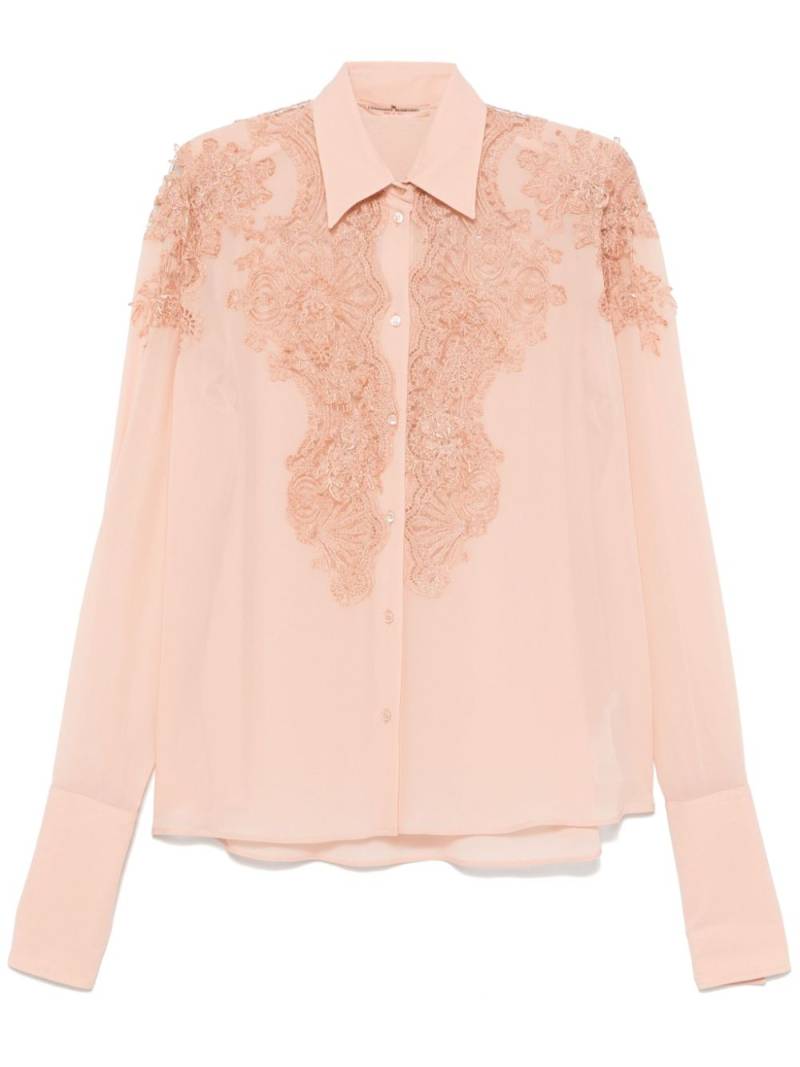 Ermanno Scervino lace-detailed shirt - Pink von Ermanno Scervino