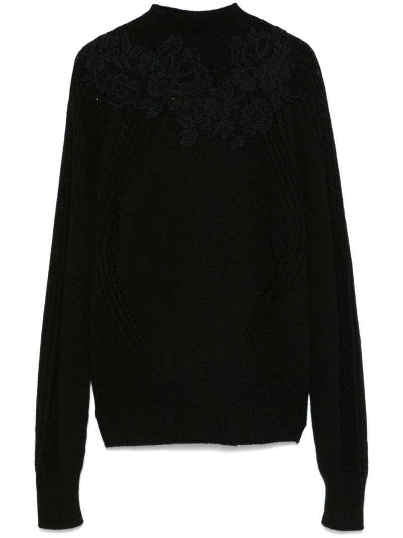 Ermanno Scervino lace-embroidered sweater - Black von Ermanno Scervino