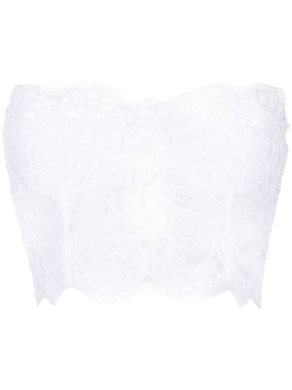 Ermanno Scervino lace embroidery bustier top - White von Ermanno Scervino