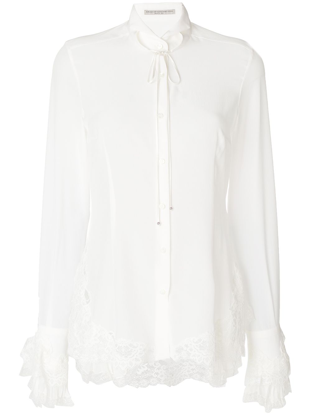 Ermanno Scervino lace frill blouse - White von Ermanno Scervino