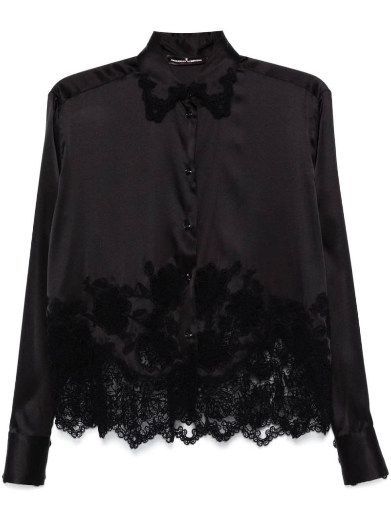 Ermanno Scervino lace-panel shirt - Black von Ermanno Scervino