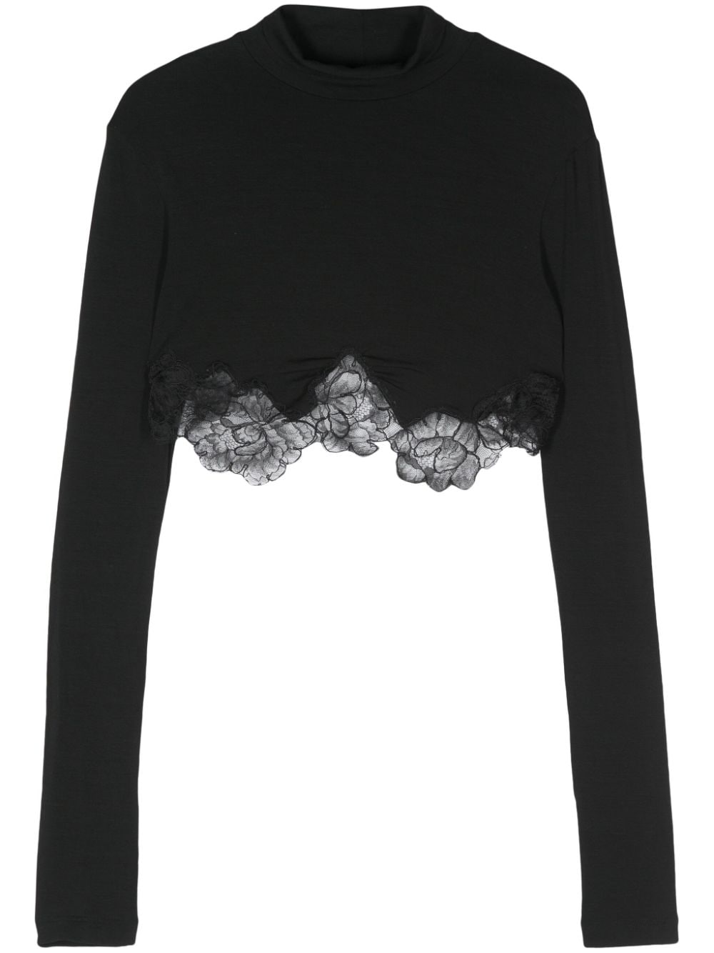 Ermanno Scervino lace-panelled T-shirt - Black von Ermanno Scervino