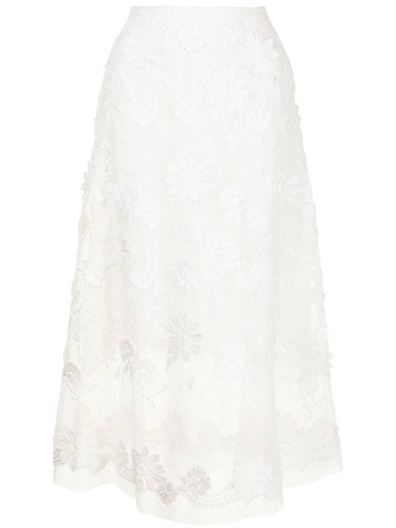 Ermanno Scervino lace-patterned midi skirt - White von Ermanno Scervino