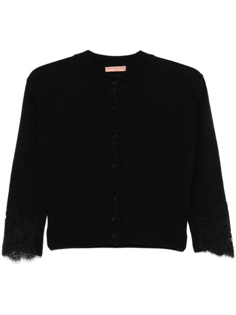 Ermanno Scervino lace-trim cardigan - Black von Ermanno Scervino