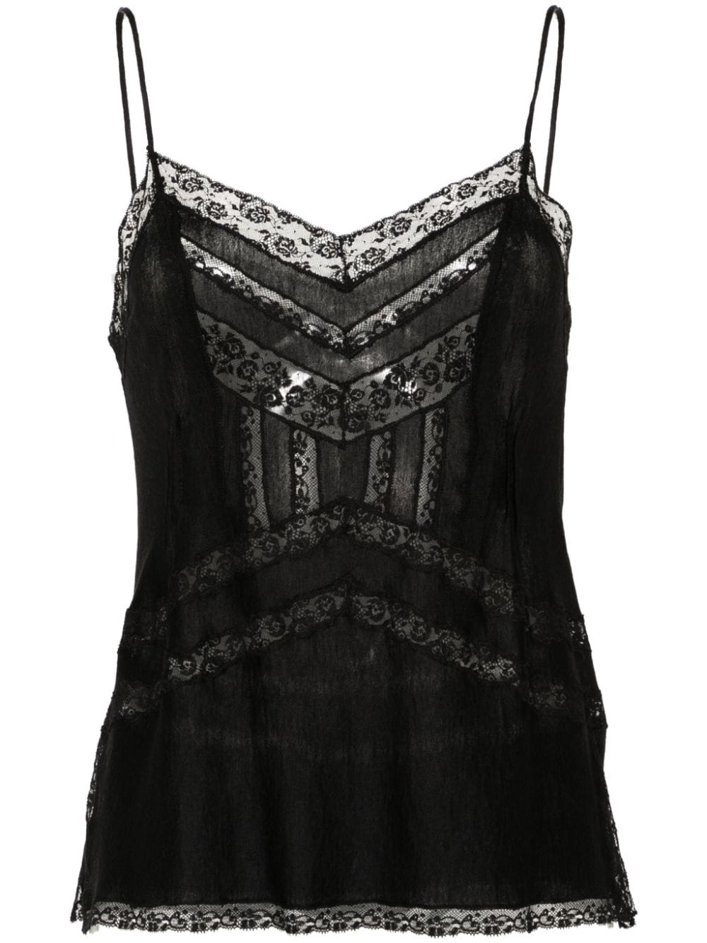 Ermanno Scervino lace-trim top - Black von Ermanno Scervino