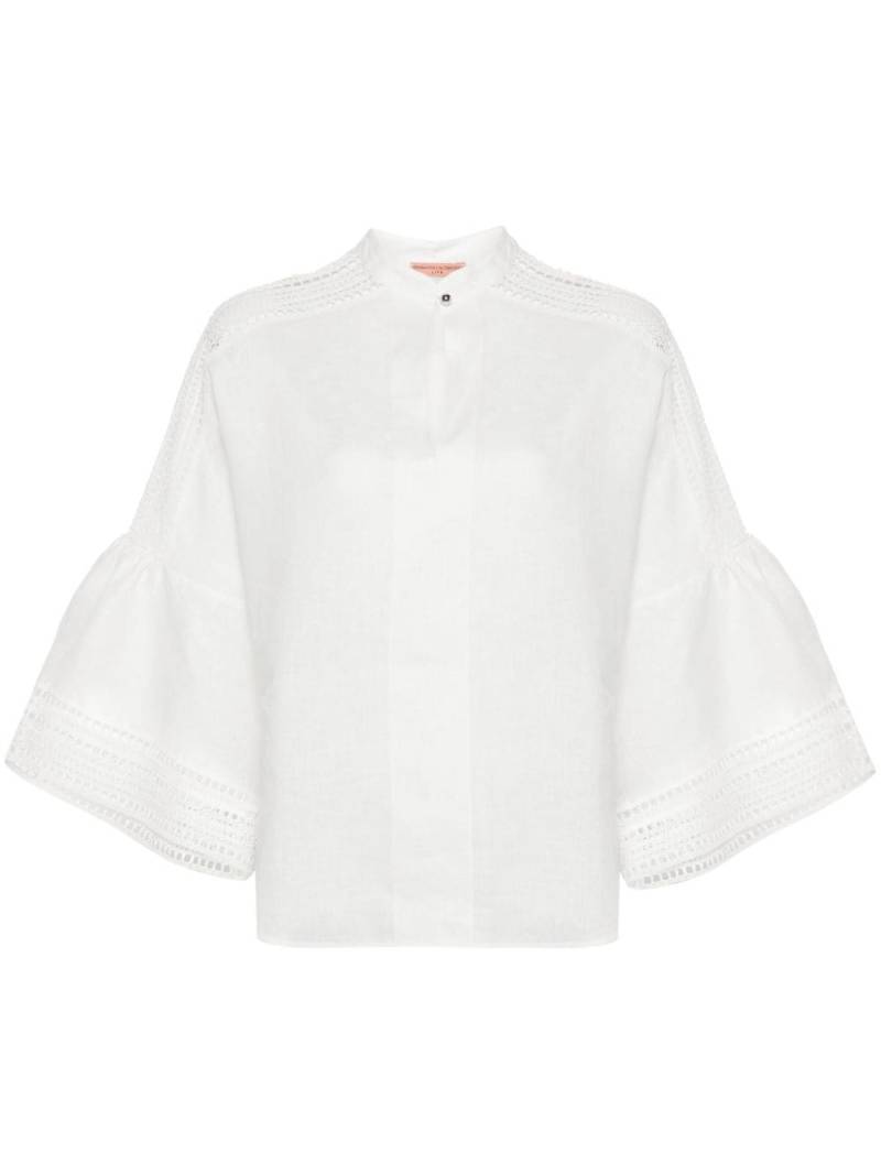 Ermanno Scervino lace-trimmed linen blouse - White von Ermanno Scervino