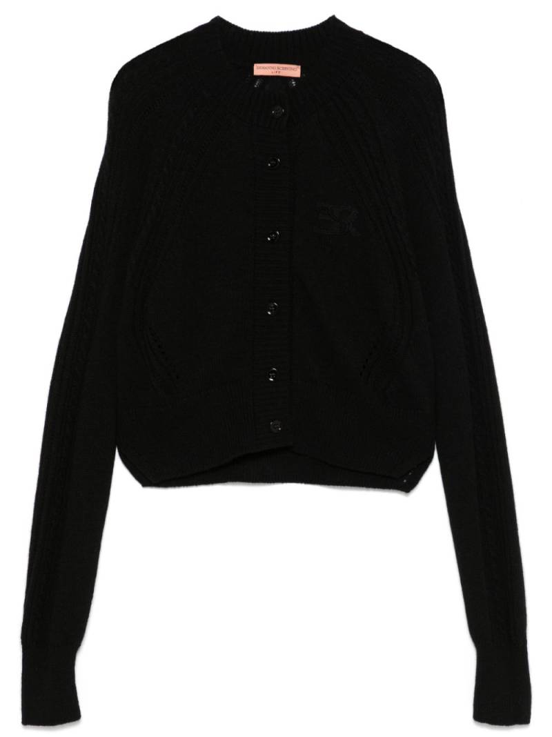 Ermanno Scervino logo-embroidered cardigan - Black von Ermanno Scervino