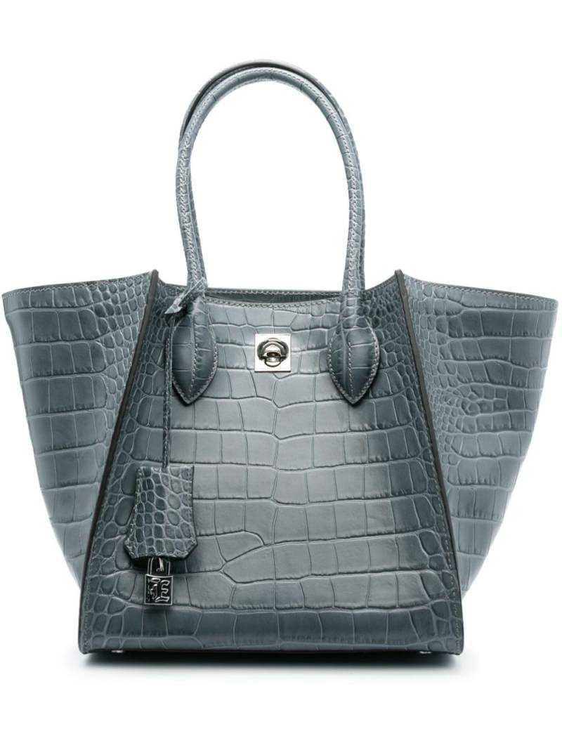 Ermanno Scervino logo-stamp crocodile-effect tote bag - Grey von Ermanno Scervino