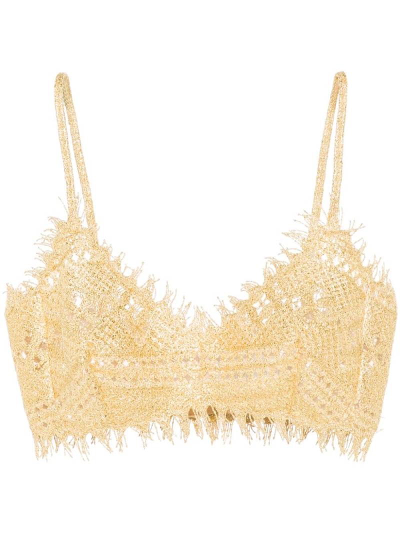 Ermanno Scervino macramé cropped top - Gold von Ermanno Scervino