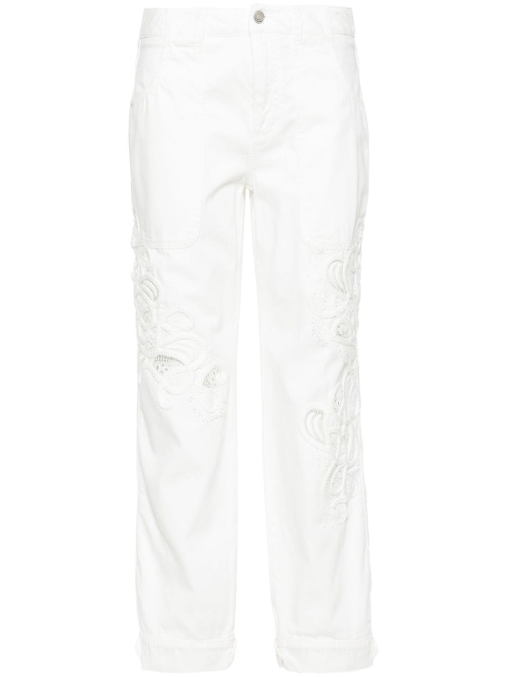 Ermanno Scervino macramé-lace embellished trousers - White von Ermanno Scervino