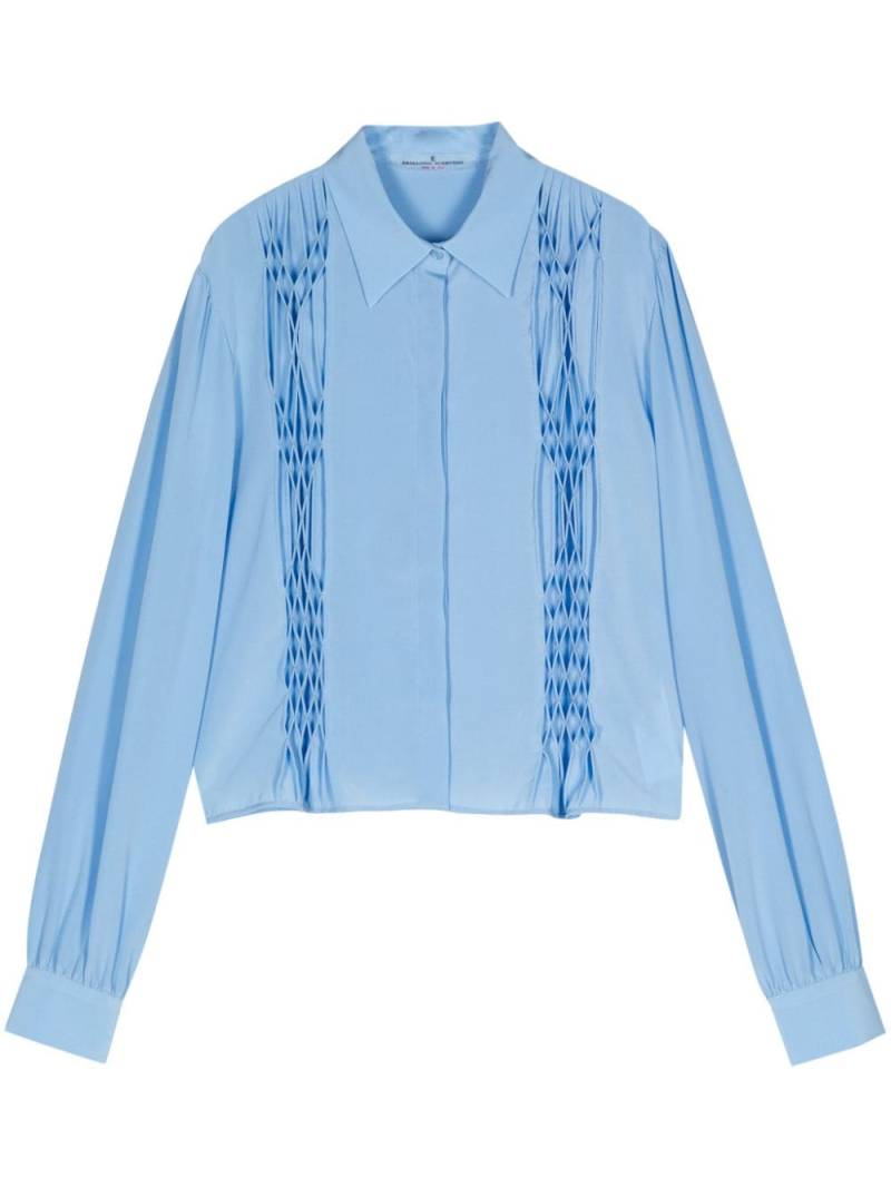 Ermanno Scervino micro-pleat cropped shirt - Blue von Ermanno Scervino