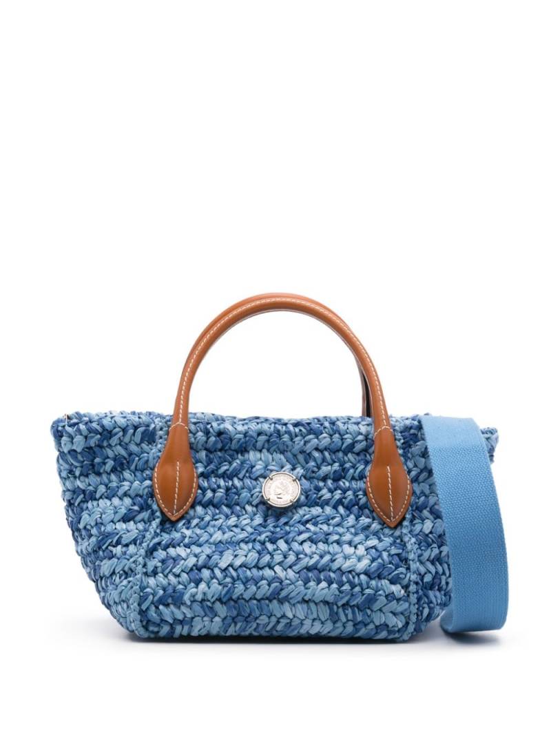 Ermanno Scervino mini raffia tote bag - Blue von Ermanno Scervino