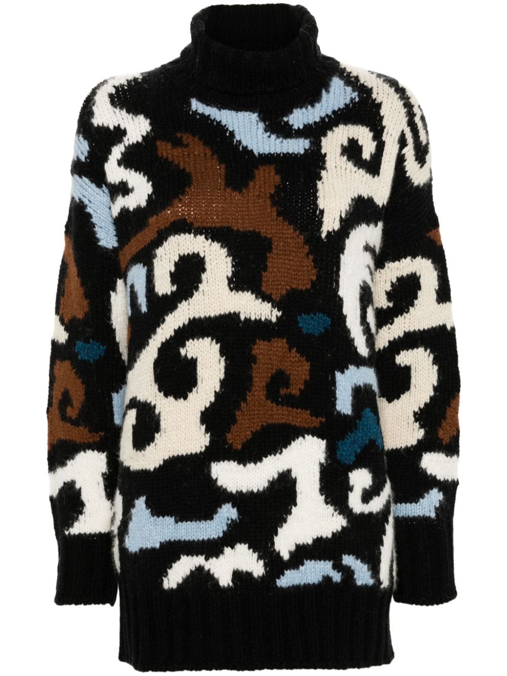 Ermanno Scervino patterned-intarsia jumper - Black von Ermanno Scervino