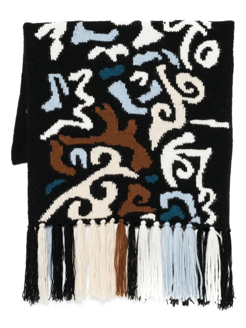 Ermanno Scervino patterned-jacquard scarf - Black von Ermanno Scervino