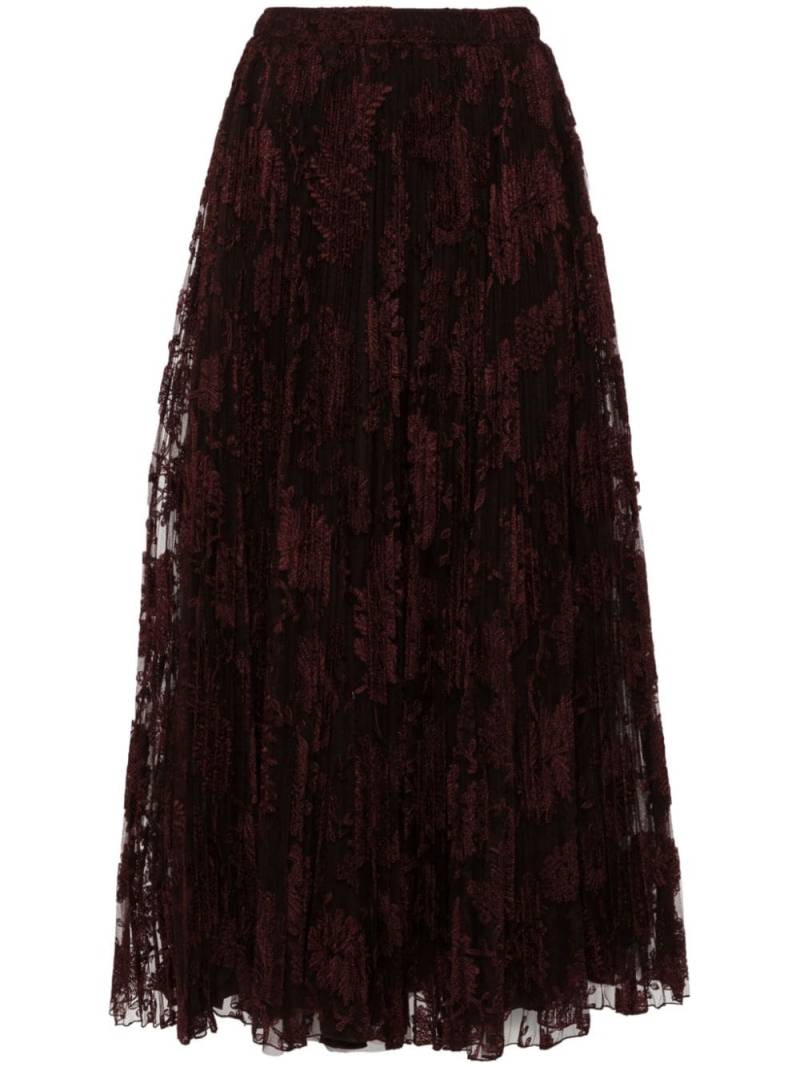 Ermanno Scervino pleated lace skirt - Brown von Ermanno Scervino