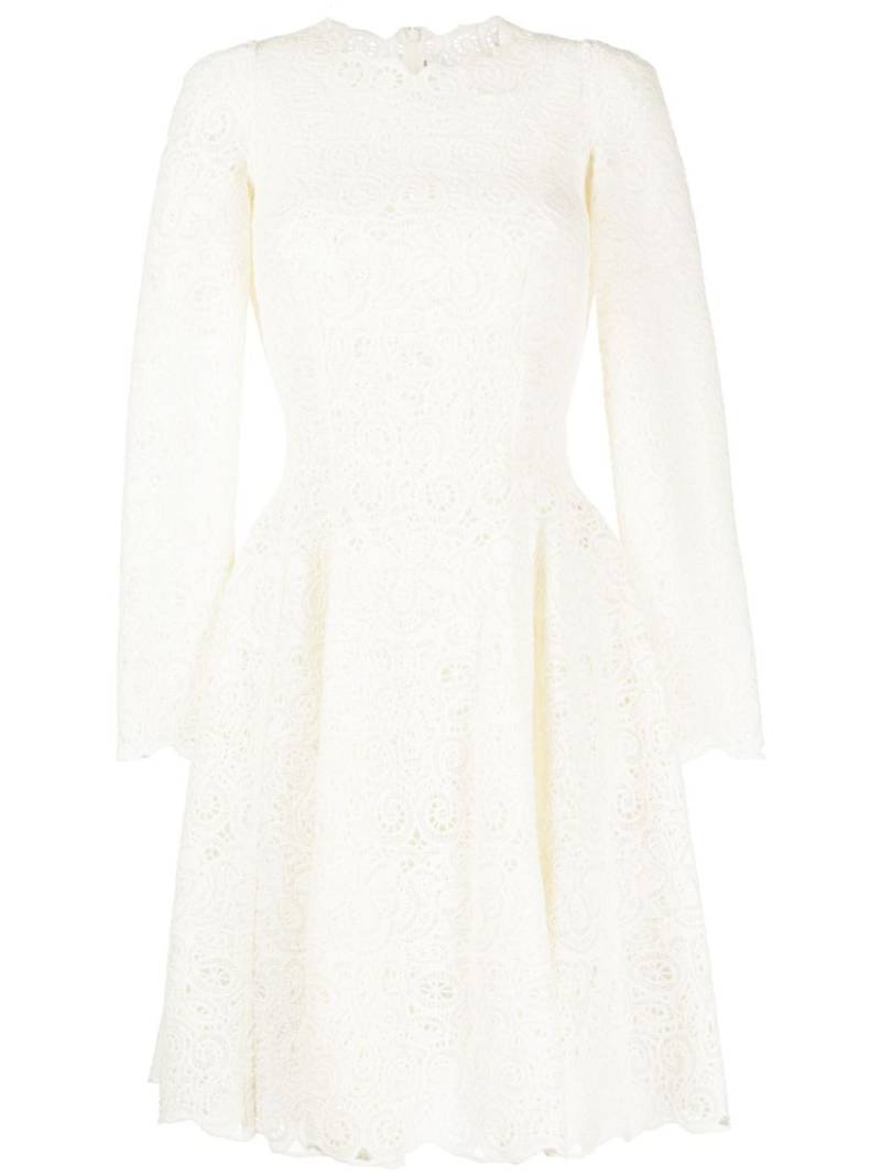 Ermanno Scervino rebrodé-lace long-sleeve dress - White von Ermanno Scervino