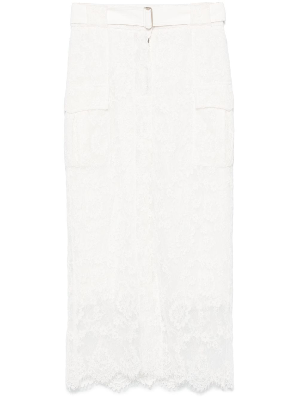 Ermanno Scervino rebrodé lace midi skirt - White von Ermanno Scervino