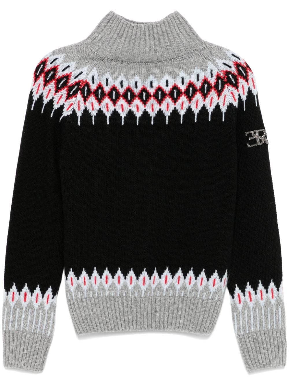 Ermanno Scervino rhinestone-embellished logo sweater - Black von Ermanno Scervino