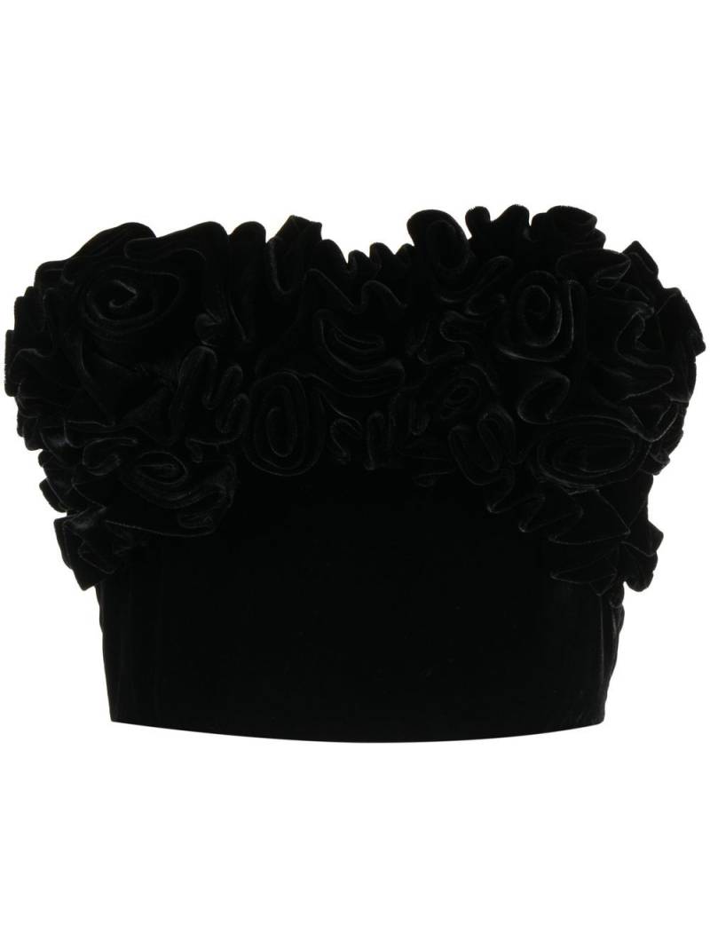 Ermanno Scervino rose-detail strapless corset top - Black von Ermanno Scervino