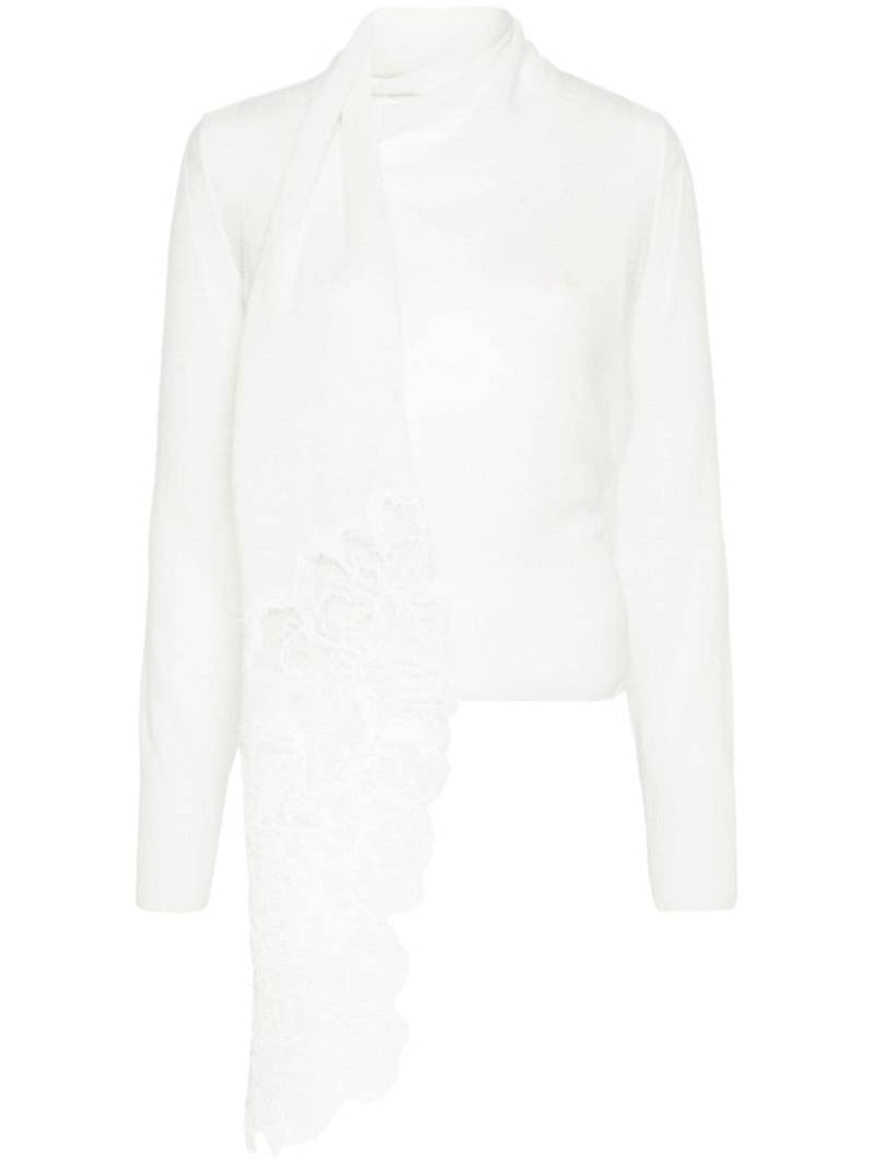 Ermanno Scervino scarf-detail sweater - White von Ermanno Scervino