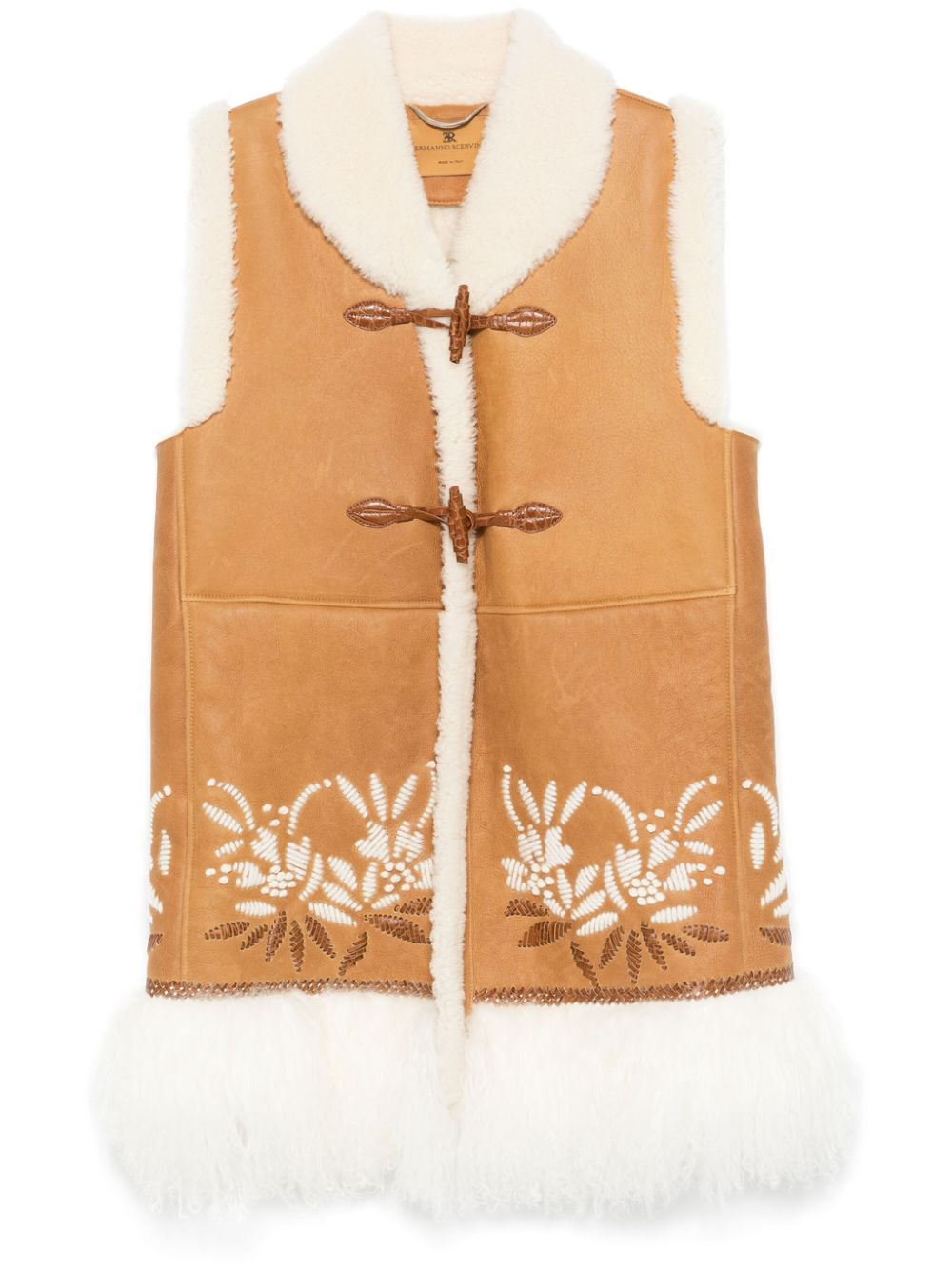 Ermanno Scervino shearling-trim coat - Neutrals von Ermanno Scervino