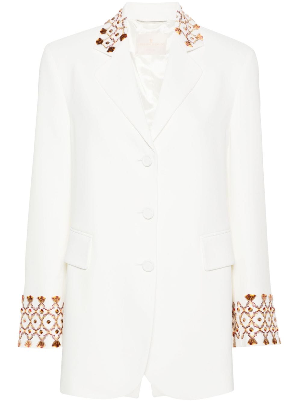 Ermanno Scervino single-breasted embroidered blazer - White von Ermanno Scervino