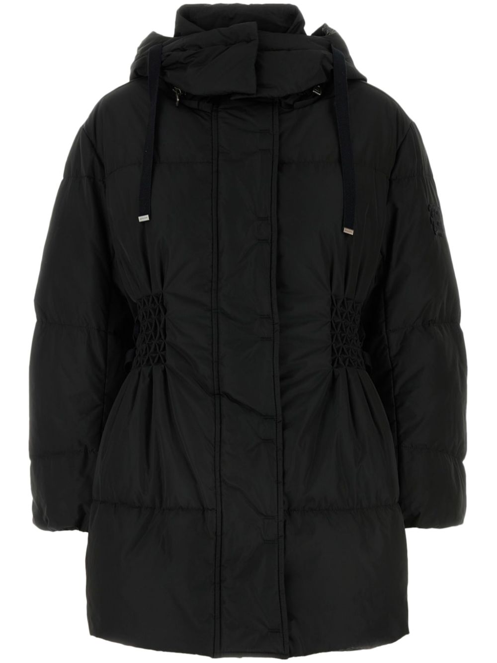 Ermanno Scervino smocked hooded puffer jacket - Black von Ermanno Scervino