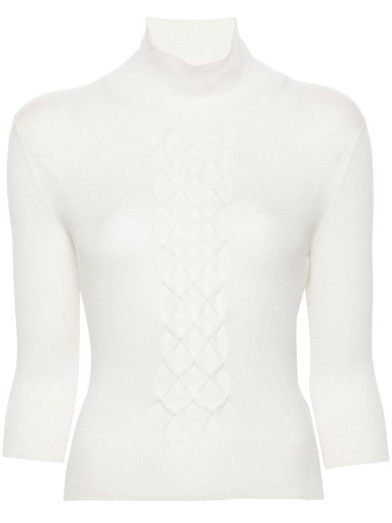 Ermanno Scervino smocked-panel sweater - White von Ermanno Scervino