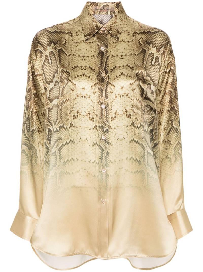 Ermanno Scervino snakeskin-print silk shirt - Yellow von Ermanno Scervino