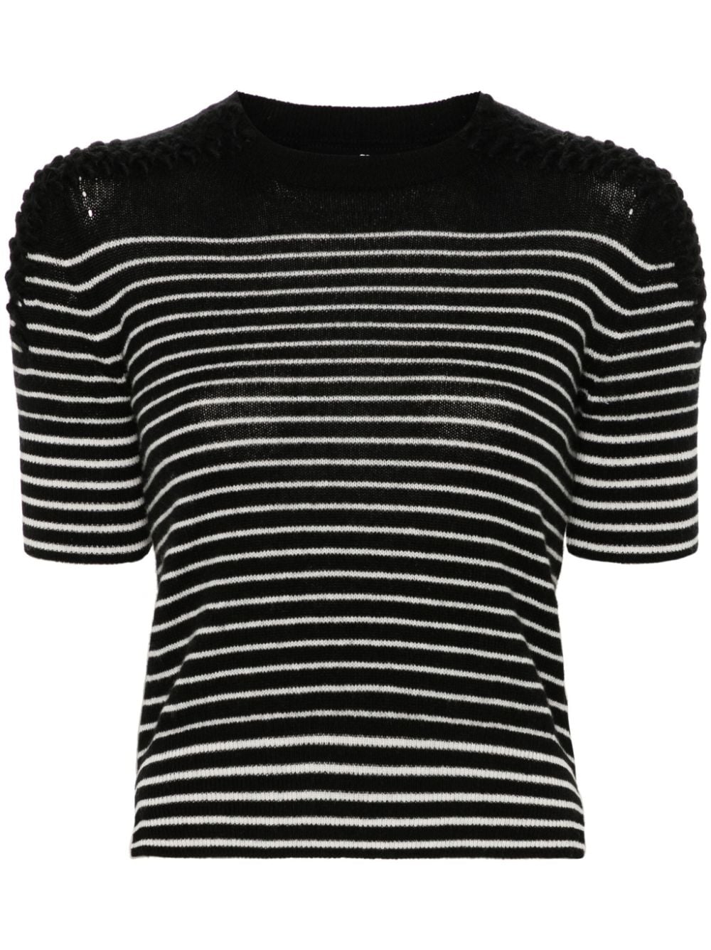 Ermanno Scervino striped cashmere crop top - Black von Ermanno Scervino