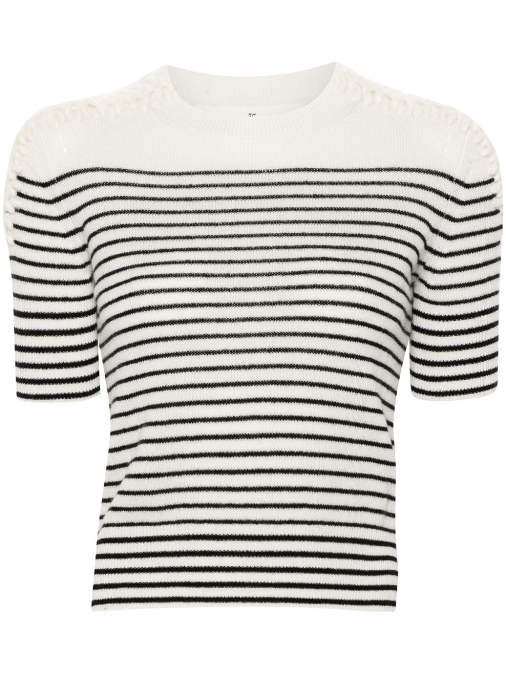 Ermanno Scervino striped cashmere crop top - White von Ermanno Scervino