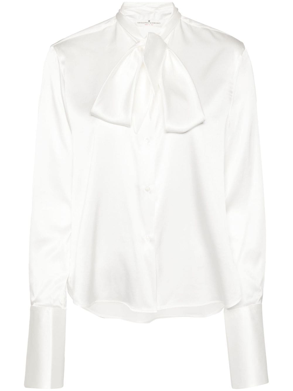 Ermanno Scervino tied-neck silk shirt - White von Ermanno Scervino