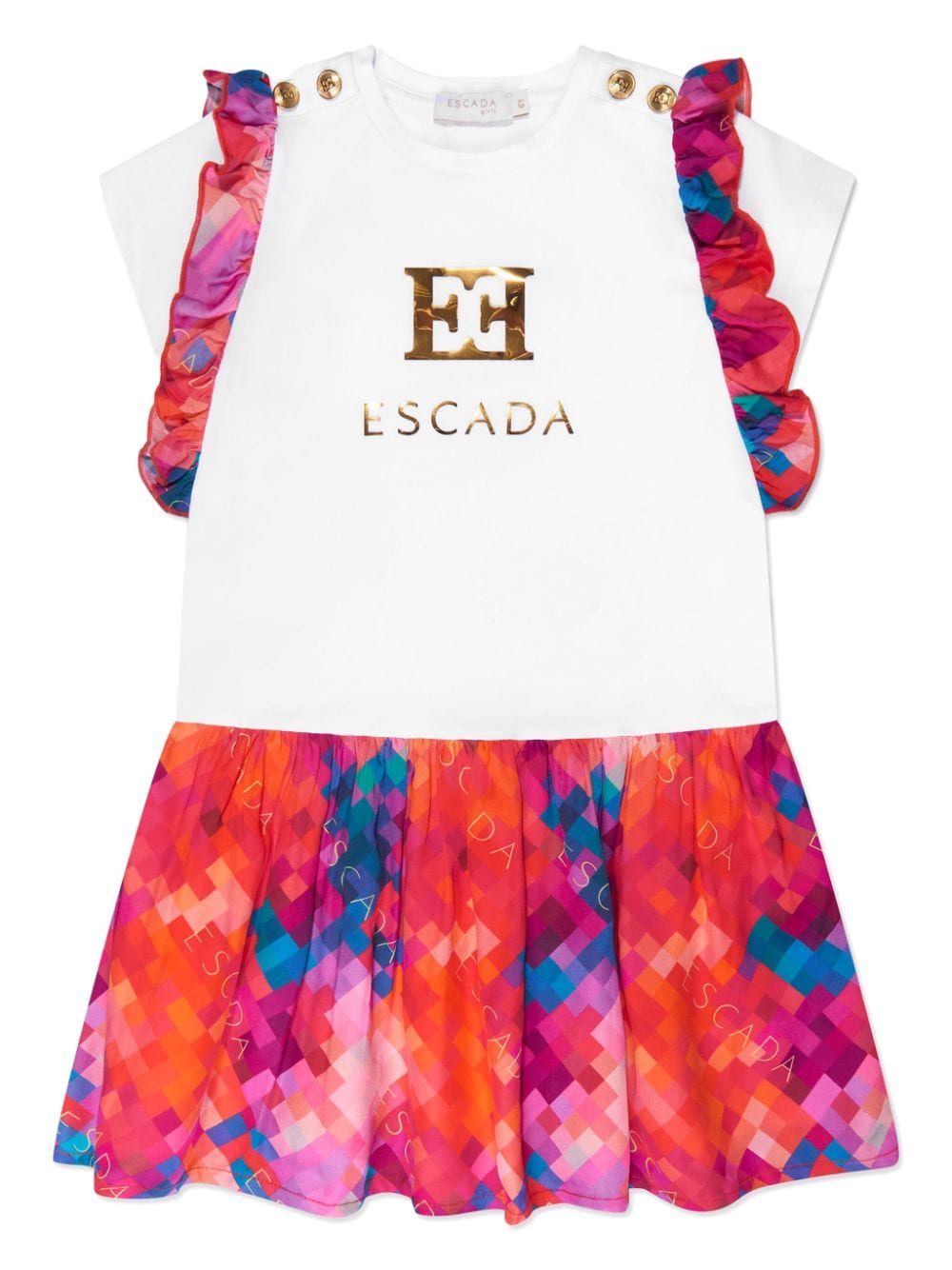 Escada Kids logo-print dress - White von Escada Kids