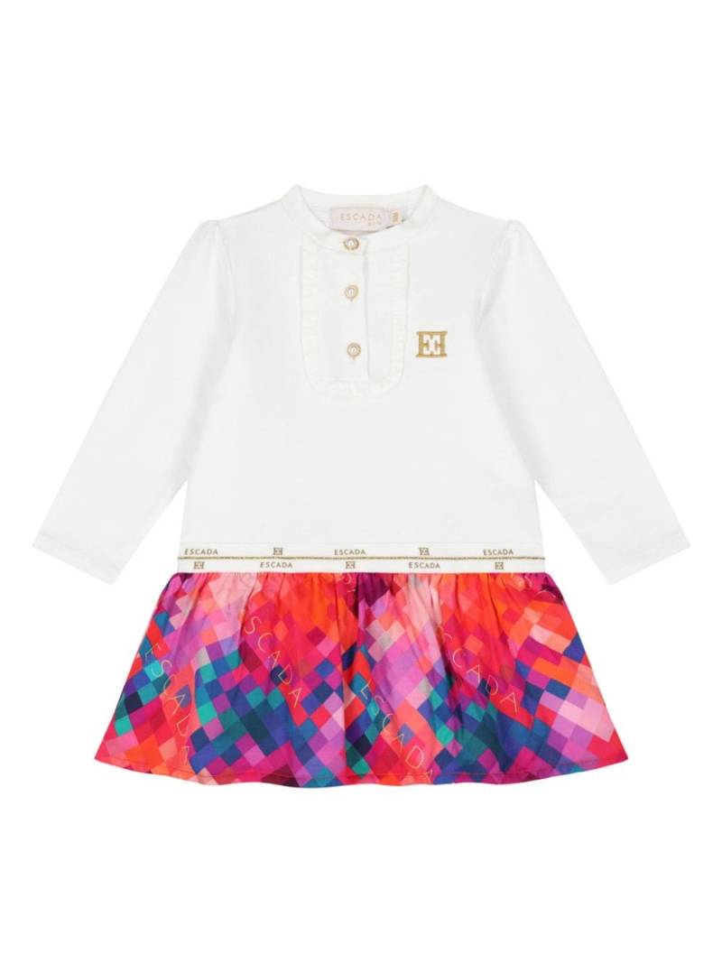 Escada Kids logo ruffled dress - White von Escada Kids