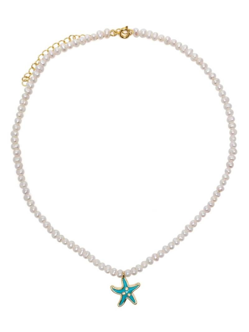 Eshvi Pearl Starfish necklace - White von Eshvi