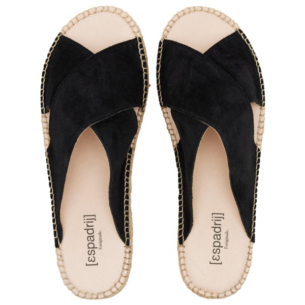 Espadrij - Women's Croisette Velour Low - Sandalen Gr 37 schwarz/beige von Espadrij