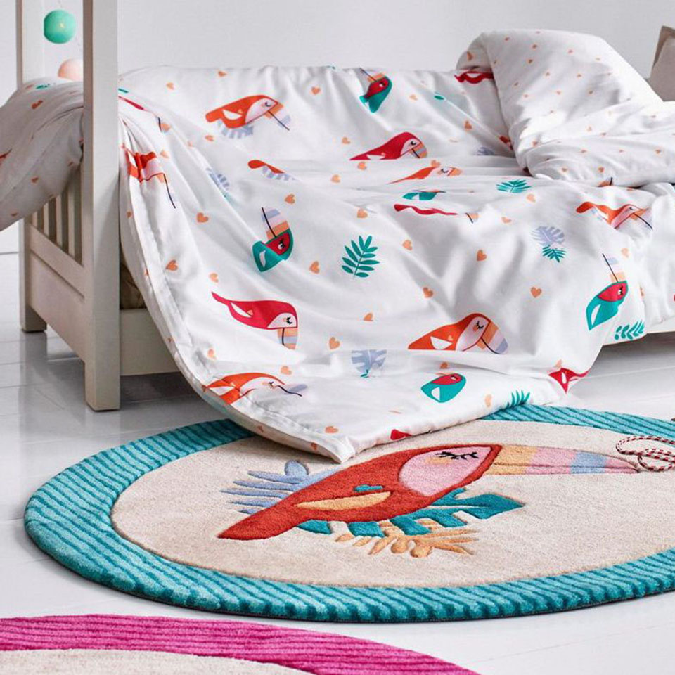 Esprit Kinderteppich »E-Toucan«, rund, 9 mm Höhe, besonders weich, Motiv Toucan von Esprit