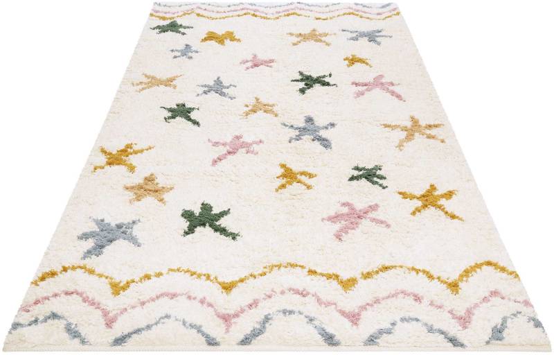 Esprit Kinderteppich »Sea Star ESP-2216«, rechteckig, 25 mm Höhe, Hochflor Baumwolle, Teppich mit bunten Sternen von Esprit