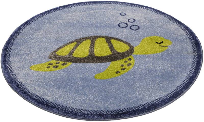 Esprit Kinderteppich »Turtle ESP-40170«, rund, 13 mm Höhe, Kurzflorteppich mit Schildkröten Motiv von Esprit