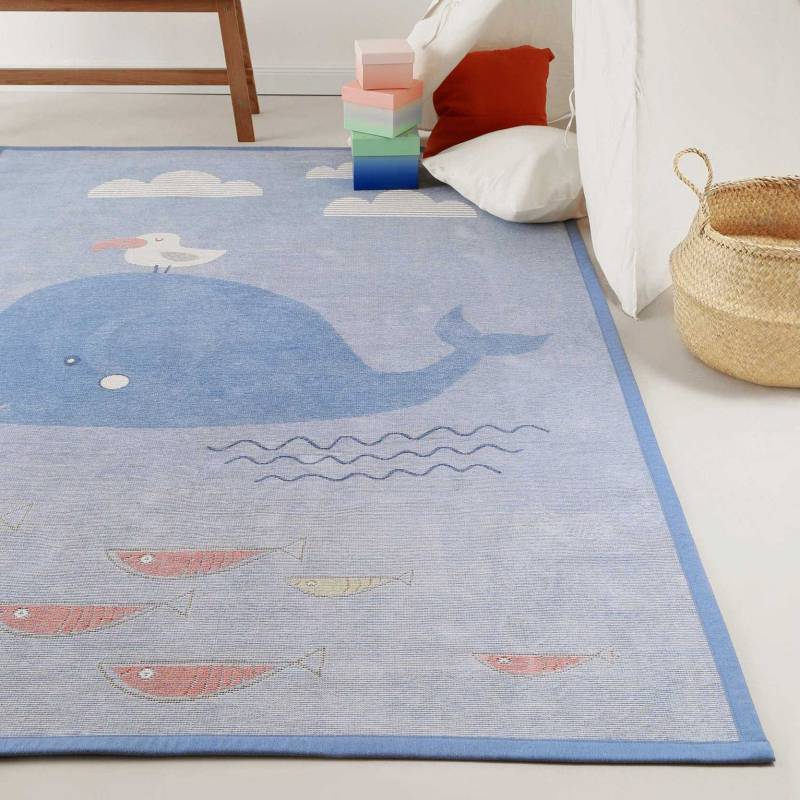 Esprit Kinderteppich »Whale Buddy ESP-005«, rechteckig, 10 mm Höhe, Wendeteppich, Tiermotiv oder Sternenhimmel, Kinderzimmer von Esprit