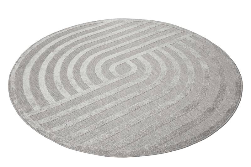 Esprit Outdoorteppich »Spirit«, rund, 0,6 mm Höhe, mit Hoch-Tief-Effekt, grafisch, modern, robust, Terrasse, Küche von Esprit