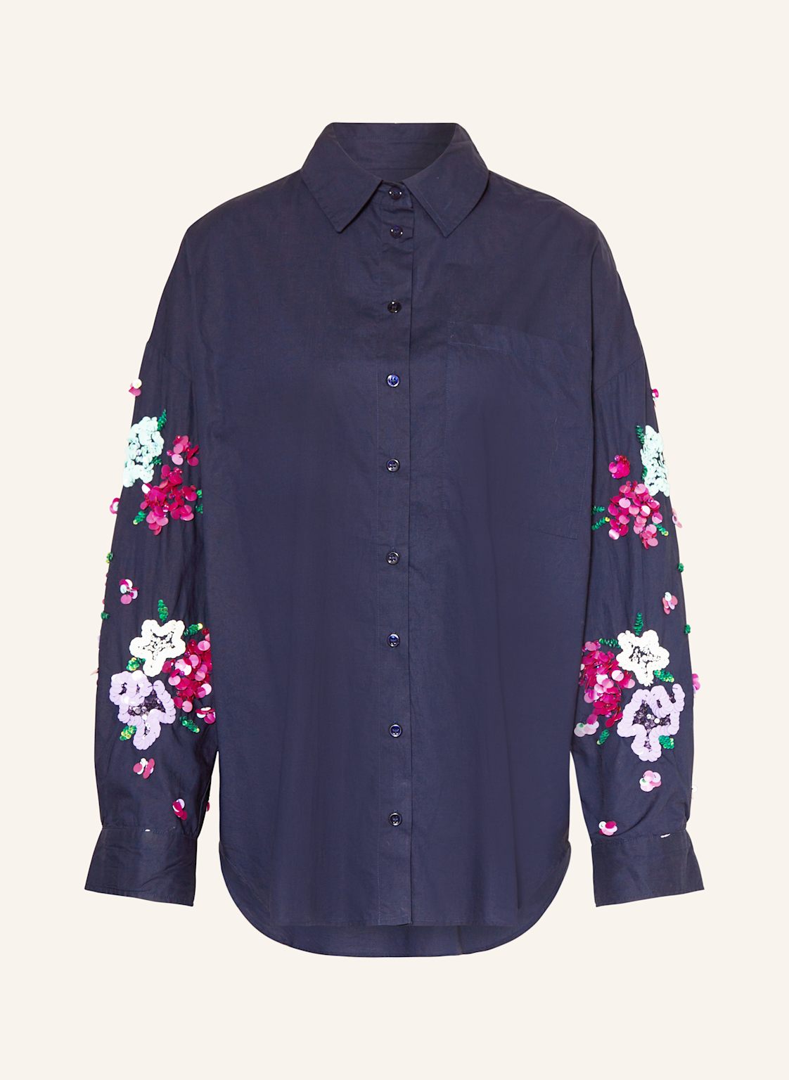 Essentiel Antwerp Bluse Gristle Mit Pailletten blau von Essentiel Antwerp