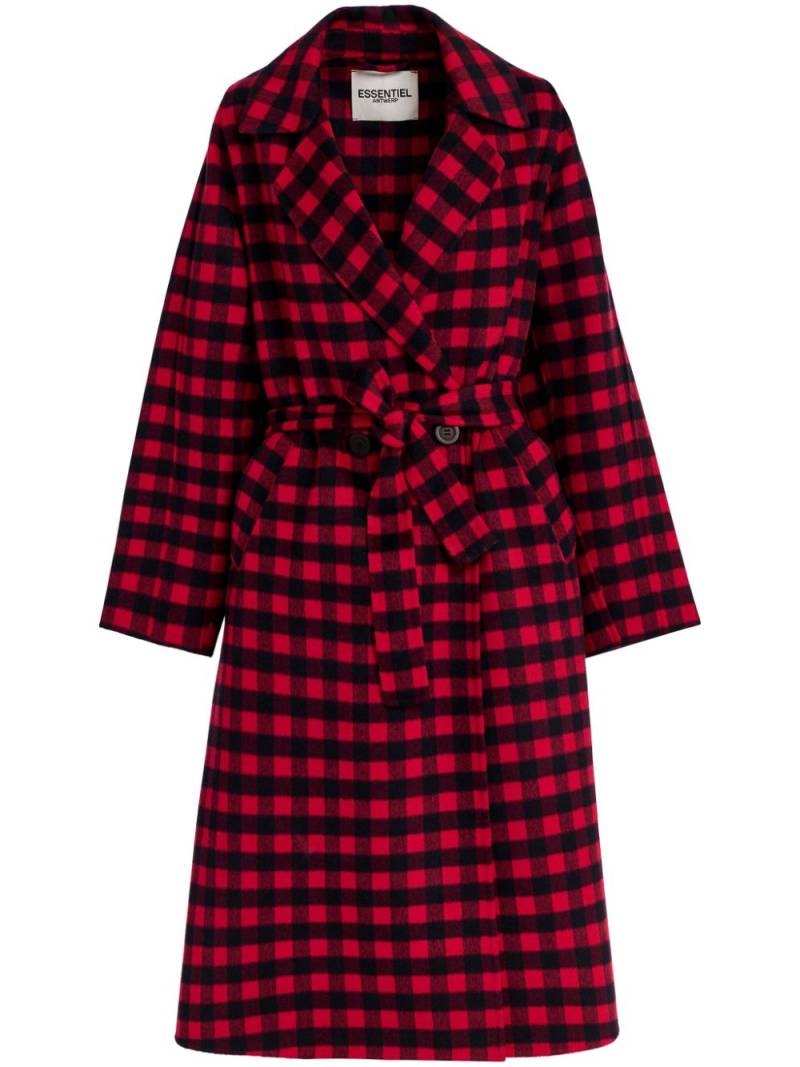 Essentiel Antwerp Gabby checked coat - Black von Essentiel Antwerp